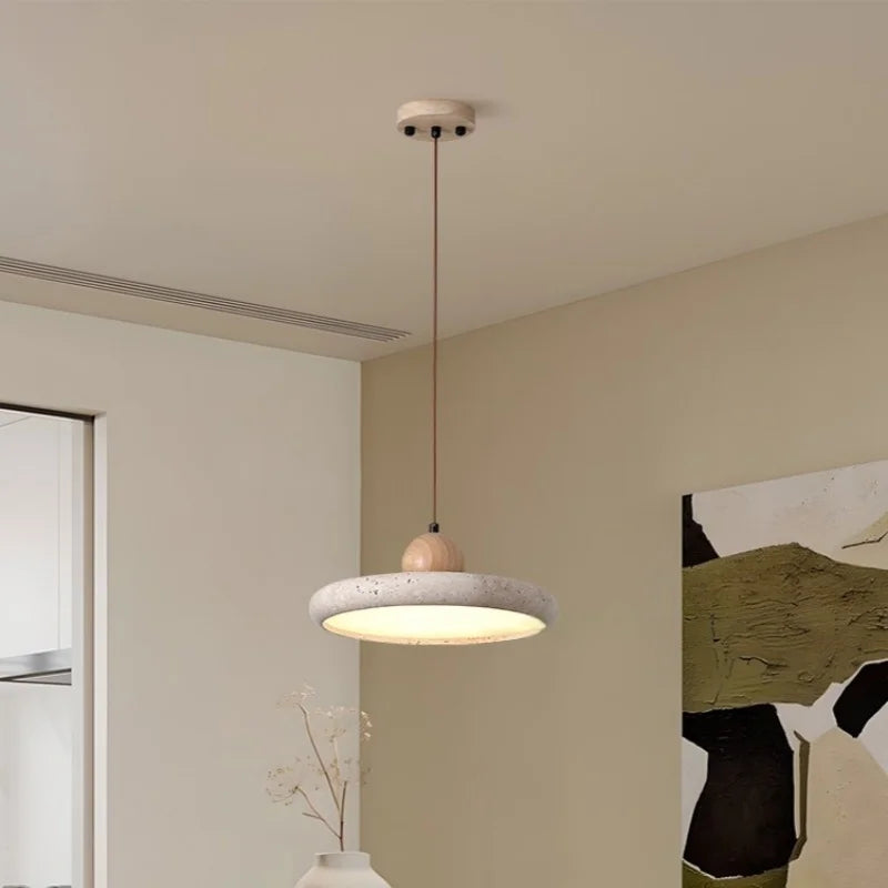 LED Wood Pendant Lamp Dining Living Room Adjustable Light Fixture