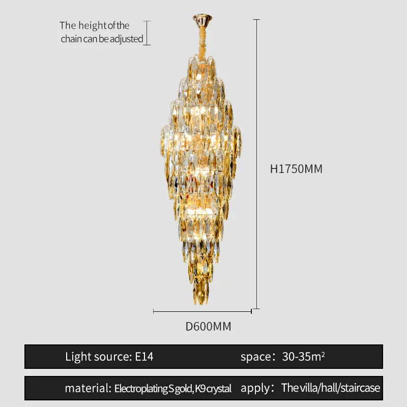 European Duplex Crystal Chandelier for Elegant Luxury Living