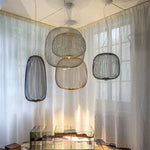 Spokes Pendant: Minimalist Birdcage Hanging Light for Villa, Lobby, Staircase & Home Decor
