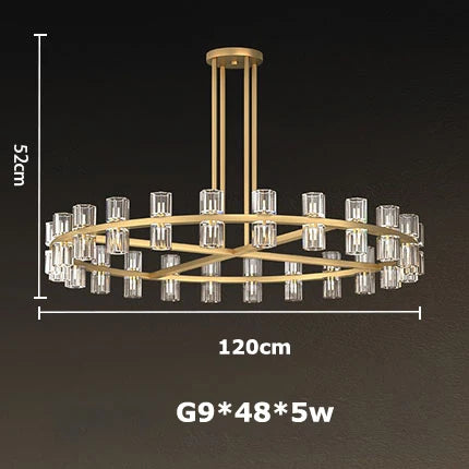 Crystal Black Gold Luxury LED Hanging Pendant Light for Living Room