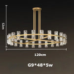 Crystal Black Gold Luxury LED Hanging Pendant Light for Living Room