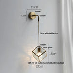 Modern Clear Glass LED Wall Light with Pull Chain for Bar, Cafe, Bathroom Mirror
