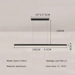 Modern Straight Pendant LED Light - Minimalist Painted Aluminium Chandelier