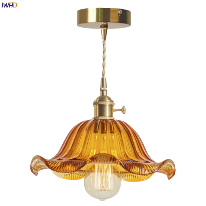 Nordic Brown Glass LED Pendant Light for Stylish Decor