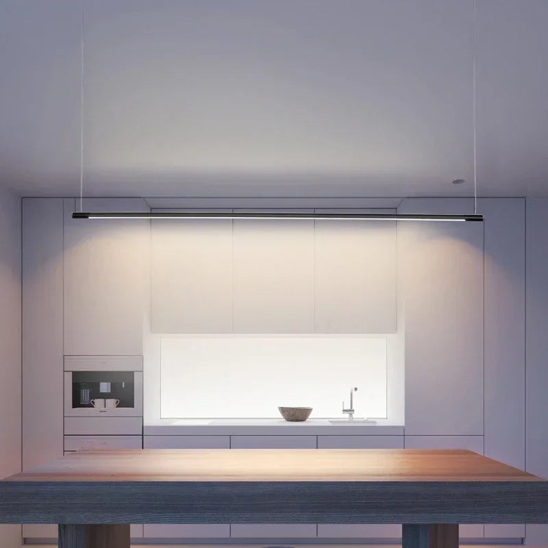 Modern Line Pendant Lights LED Chandeliers Hanging Lamps Living Room Decor