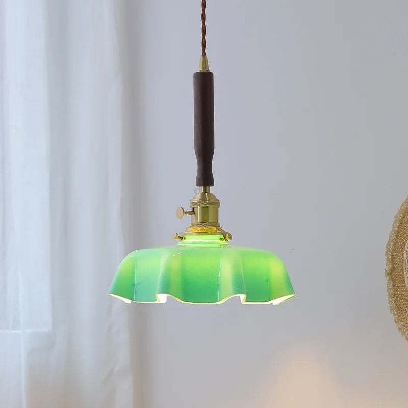 Blue Glass LED Pendant Lamp for Dining Living Room Bedroom