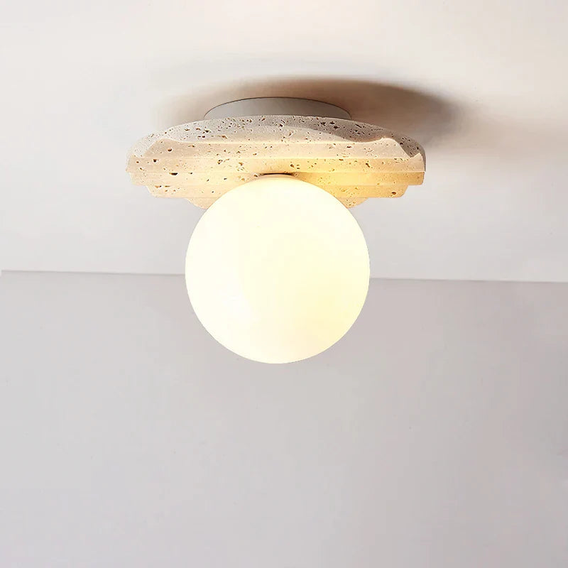 Natural Stone LED Ceiling Light | Modern Indoor Living Room Lamp