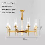 Gold Metal Glass LED Pendant Lights Chain Hanging Lamp