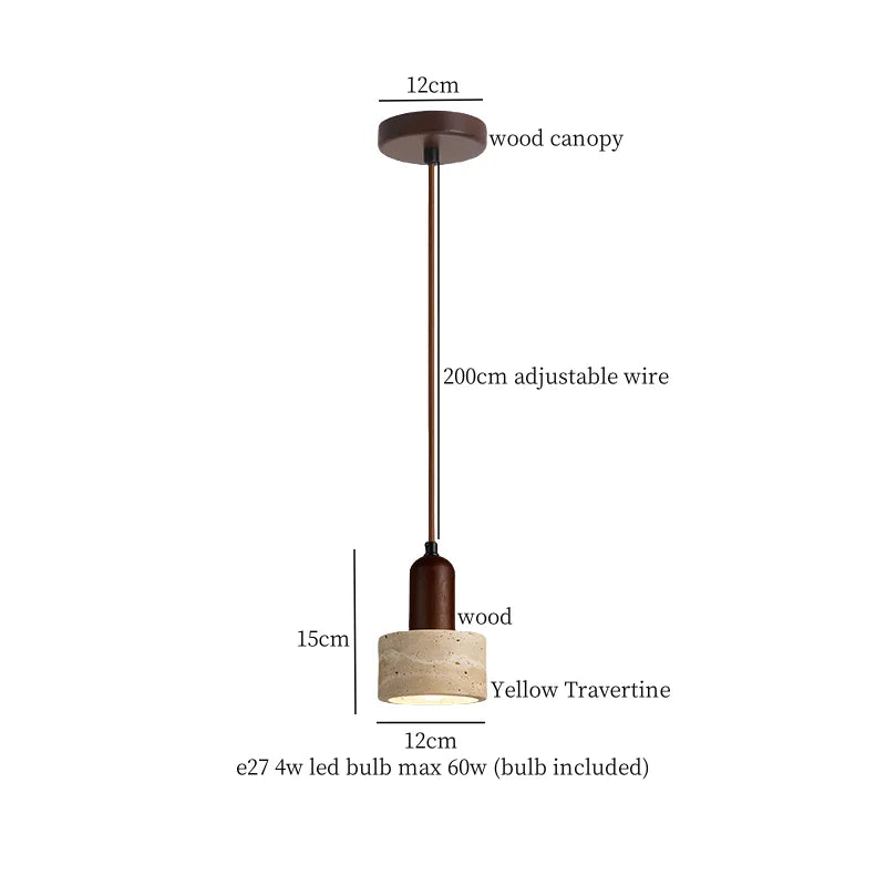Afralia™ Yellow Travertine LED Pendant Lamp for Nordic Modern Living Room Bedroom Kitchen Decor