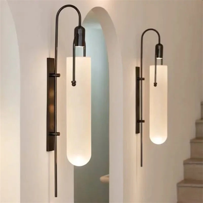 Modern Glass Wall Sconce Light Fixture for Bedside Living Room