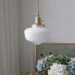 Glass LED Pendant Light Fixture Knob Switch Nordic Modern Hanging Lamp