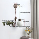 Ceramic LED Wall Lamp Modern Wood Decor Stair Light Fixtures