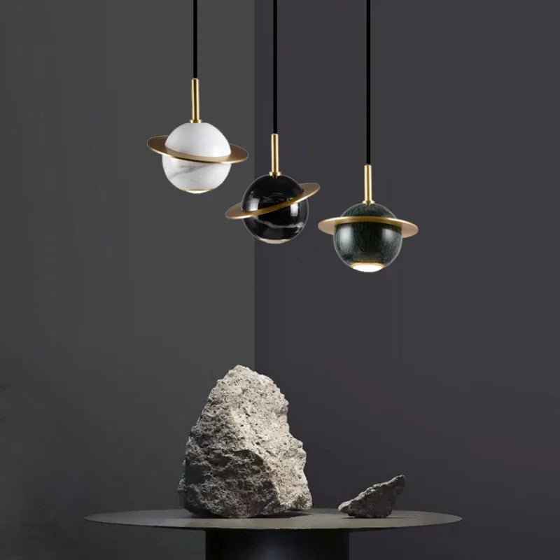 Nordic Golden Spherical LED Pendant Lamp for Modern Home Decor