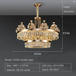Crystal Chandelier: Postmodern Light Luxury Double-Layer Pendant for Home Living Room