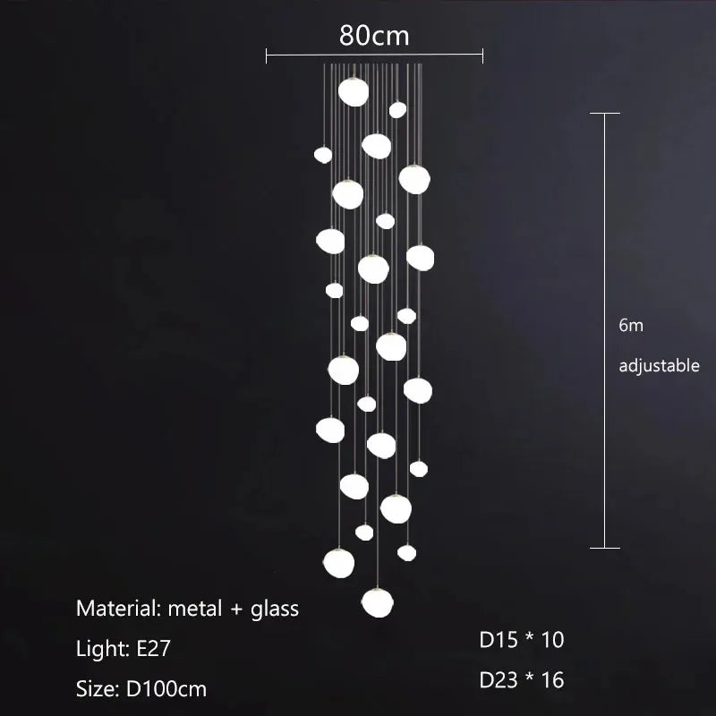 Glass Ball LED Pendant Lights for Home Decor, Living/Dining Room, Bar, & Stairs