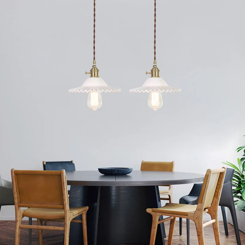 Glass Flounce LED Pendant Light - Stylish Nordic Design
