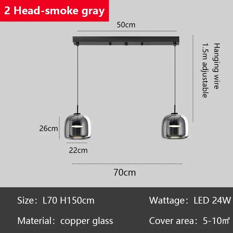 Modern Glass LED Pendant Lights for Dining Room Kitchen Table & B&B Loft Stair Chandeliers