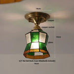 Tiffany Glass LED Ceiling Light - Modern Nordic Style Flush Mount Lamp