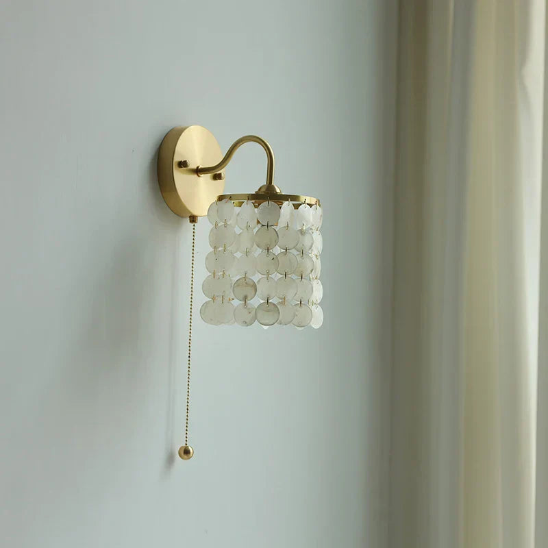 Conch Copper LED Wall Light Fixture with Pull Chain Switch