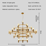 Afralia™ Metal Pendant Chandelier LED Lighting Fixture for Modern Luxury Foyer, Stairs & Indoor