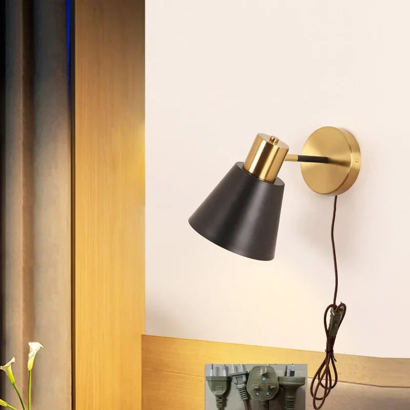 Modern Black Iron LED Wall Sconce for Hallway Bedroom Vanity Bar