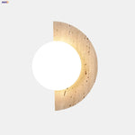 Yellow Cave Stone LED Wall Lights for Modern Spaces, Glass Globe Sconce.