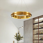 Gold Ring Chandelier: Modern Italian Design for Stylish Living Spaces