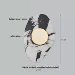 Wabi Sabi LED Wall Light Fixture Stone White Glass Wall Sconce