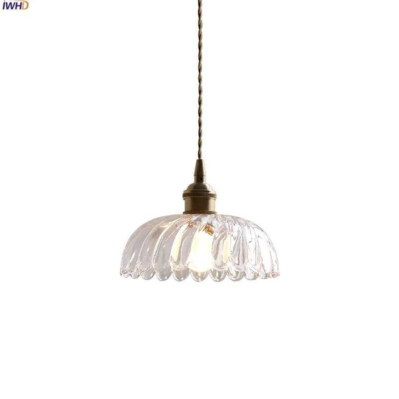 Nordic LED Pendant Light Clear Glass Dining Study Room Fixture