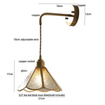 Blue Glass LED Wall Sconce Pull Chain Switch Staircase Tiffany Style Mirror Light