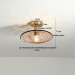 Amber Glass LED Ceiling Lights Modern Home Lighting Copper Socket