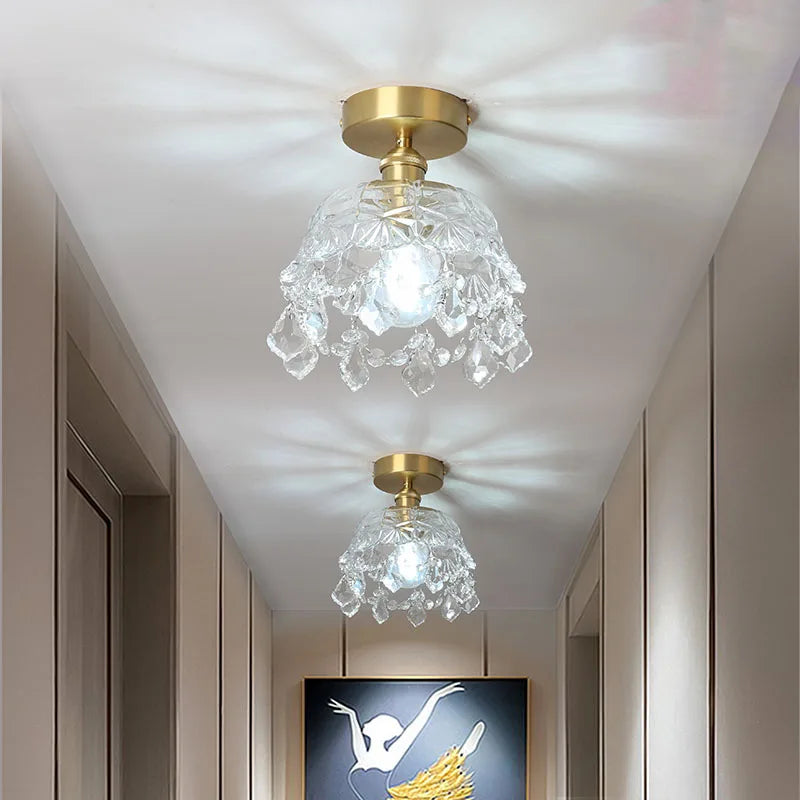 Crystal LED Ceiling Light Luxury Modern Chandelier for Living Room Hallway