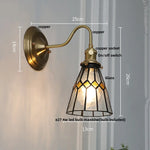 Afralia™ Blue Glass Copper LED Wall Light Fixture Stair Bar Restaurant Bedroom E27