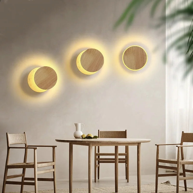 Solar Eclipse LED Wall Lamp: Modern Nordic Ambience Bedside Reading Light