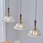 Walnut Flower Glass LED Pendant Chandelier Modern Nordic Hang Lamp