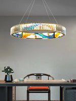 Crystal Chandelier Ring Light Modern Elegant Dining Living Room Lighting