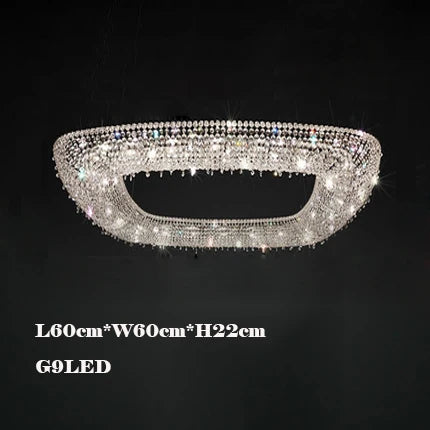 Crystal Pendant Chandelier: Modern Dimmable Lighting for Living Room, Bedroom, Foyer