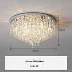 Crystal Steel LED Ceiling Chandelier, Modern Art Deco Lighting Fixture
