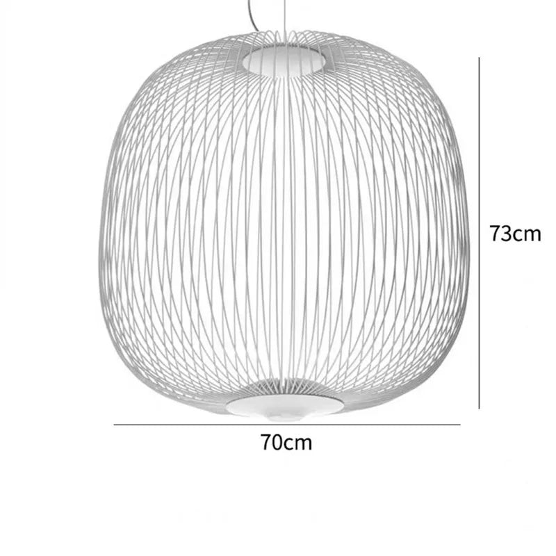 Spokes Pendant: Minimalist Birdcage Hanging Light for Villa, Lobby, Staircase & Home Decor