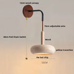 Afralia™ Nordic Wood LED Wall Sconce Yellow Travertine Stair Light