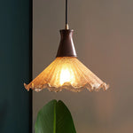 Wood Glass LED Pendant Lights Modern Hanging Lamp for Kitchen Living Room