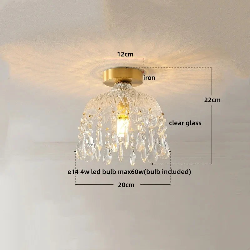 Crystal LED Ceiling Light Luxury Modern Chandelier for Living Room Hallway