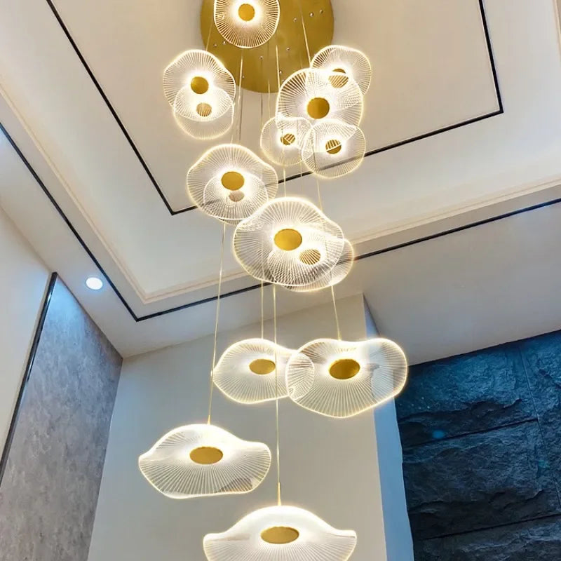 Modern Acrylic LED Pendant Chandelier for Living Dining Room Staircase Lighting