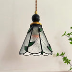 Afralia™ Tiffany Glass Wood LED Pendant Light - Nordic Modern Adjustable Hang Lamp