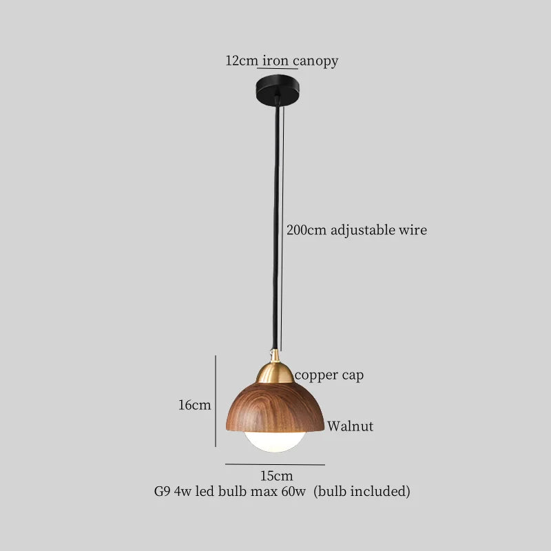 Wooden LED Pendant Lamp for Home & Commercial Spaces