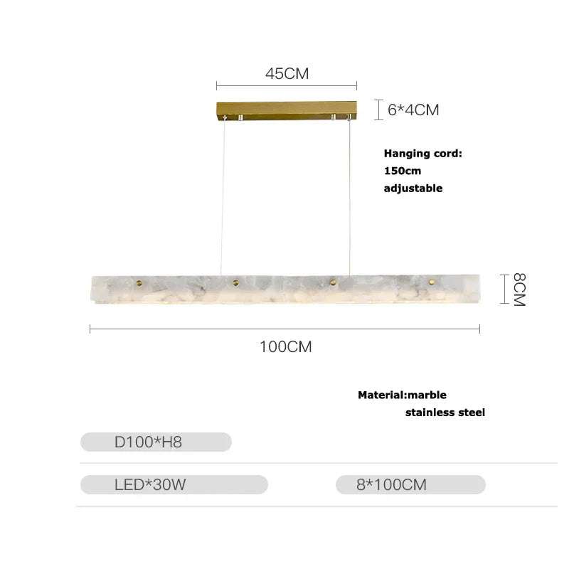 Gold Chrome LED Pendant Chandelier for Dining Room Lighting