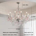 Blue Crystal Chandelier: Luxury E14 Pendant Lights for Living Room and Bedroom