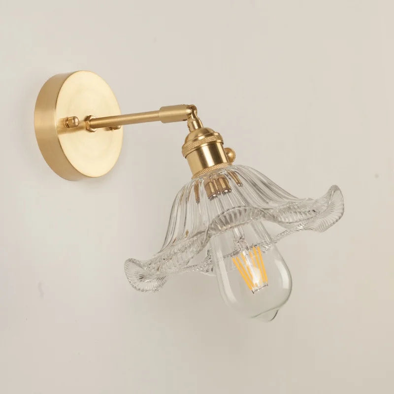 Nordic Glass LED Wall Lamps Copper Arm Wandlamp