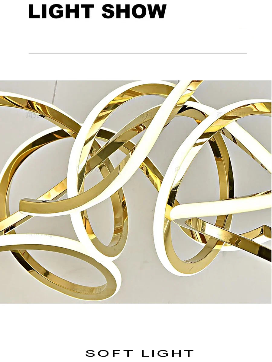 Stainless Steel Silicone Ceiling Chandelier - Modern Home Decor Light Fixture