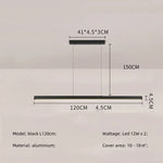 Modern Straight Pendant LED Light - Minimalist Painted Aluminium Chandelier